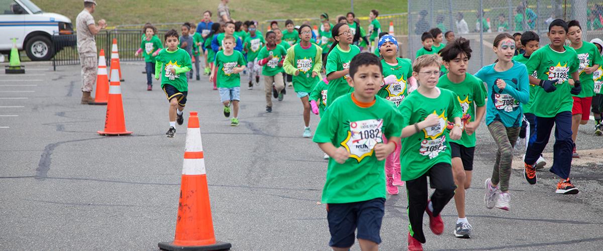 Children running a race